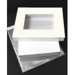 Market Kit 30 sets of 8" x 10" windowed Olde White matboards 
